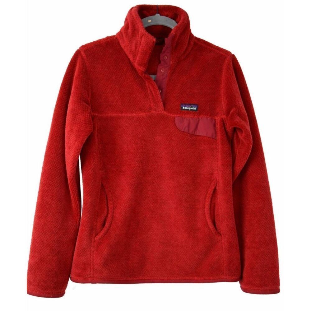 Patagonia womens small re tool snap t fleece pullover sweater rust red